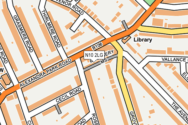 N10 2LG map - OS OpenMap – Local (Ordnance Survey)
