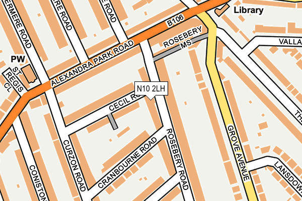 N10 2LH map - OS OpenMap – Local (Ordnance Survey)