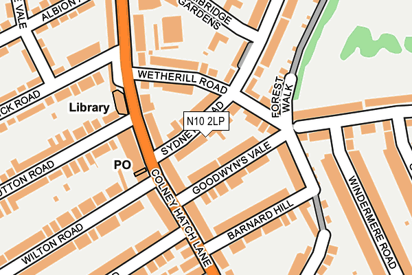 N10 2LP map - OS OpenMap – Local (Ordnance Survey)
