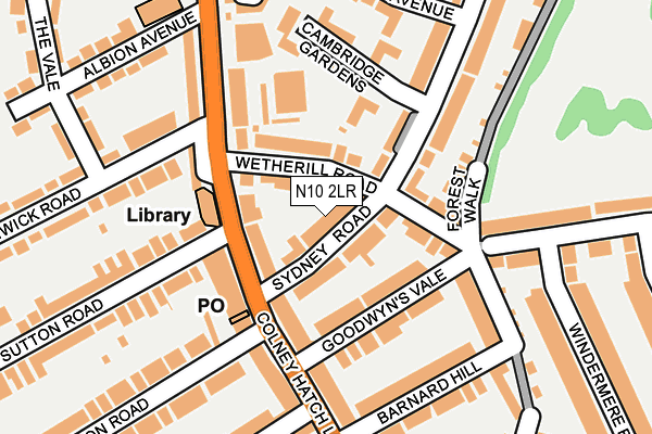 N10 2LR map - OS OpenMap – Local (Ordnance Survey)
