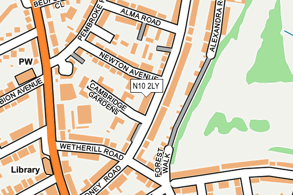 N10 2LY map - OS OpenMap – Local (Ordnance Survey)