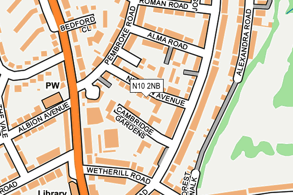 N10 2NB map - OS OpenMap – Local (Ordnance Survey)