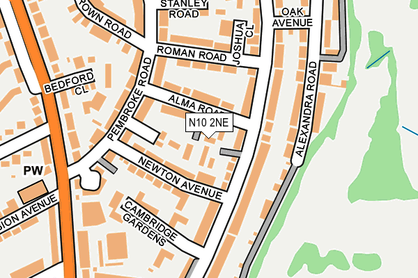 N10 2NE map - OS OpenMap – Local (Ordnance Survey)