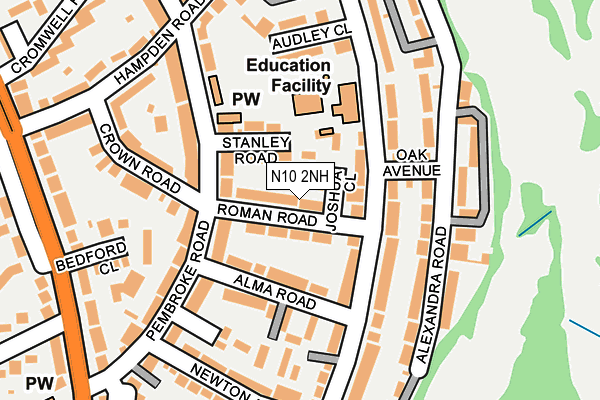 N10 2NH map - OS OpenMap – Local (Ordnance Survey)