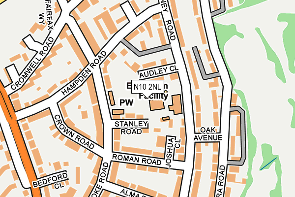 N10 2NL map - OS OpenMap – Local (Ordnance Survey)