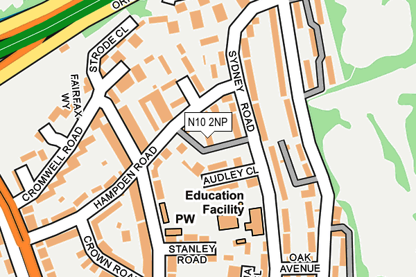 N10 2NP map - OS OpenMap – Local (Ordnance Survey)