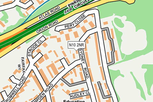 N10 2NR map - OS OpenMap – Local (Ordnance Survey)