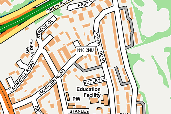 N10 2NU map - OS OpenMap – Local (Ordnance Survey)