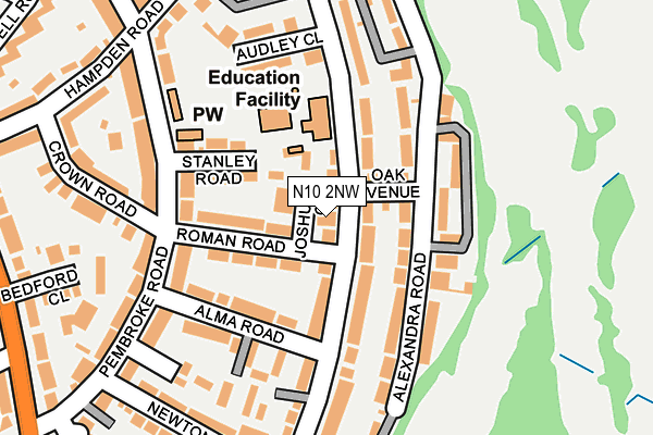 N10 2NW map - OS OpenMap – Local (Ordnance Survey)