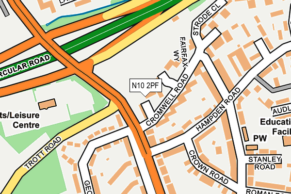 N10 2PF map - OS OpenMap – Local (Ordnance Survey)