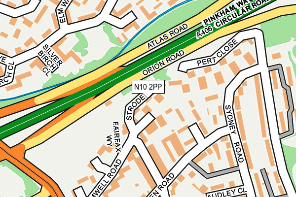 N10 2PP map - OS OpenMap – Local (Ordnance Survey)