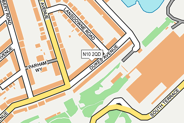 N10 2QD map - OS OpenMap – Local (Ordnance Survey)
