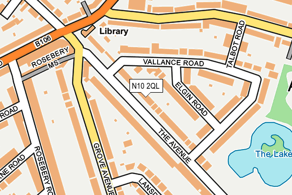 N10 2QL map - OS OpenMap – Local (Ordnance Survey)