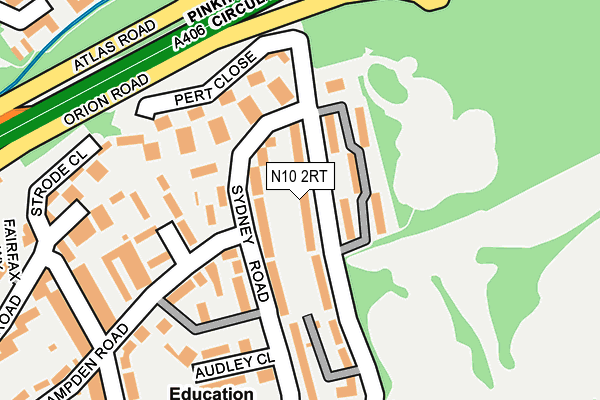 N10 2RT map - OS OpenMap – Local (Ordnance Survey)