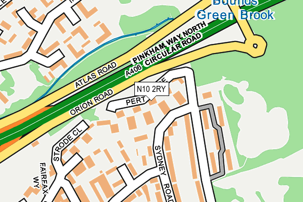 N10 2RY map - OS OpenMap – Local (Ordnance Survey)