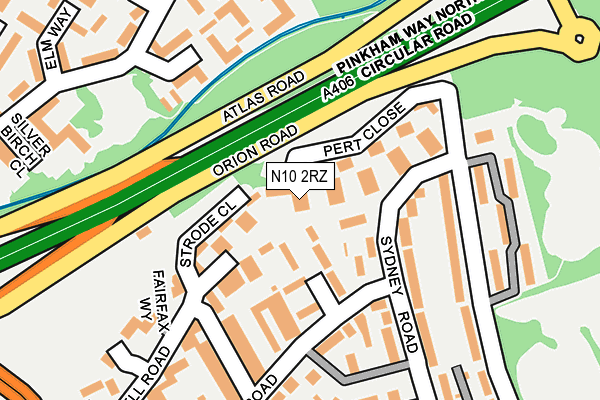 N10 2RZ map - OS OpenMap – Local (Ordnance Survey)