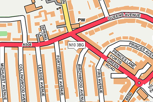 N10 3BG map - OS OpenMap – Local (Ordnance Survey)