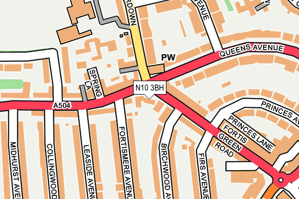 N10 3BH map - OS OpenMap – Local (Ordnance Survey)