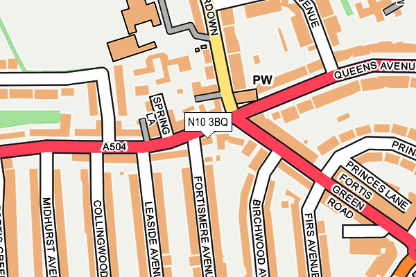 N10 3BQ map - OS OpenMap – Local (Ordnance Survey)