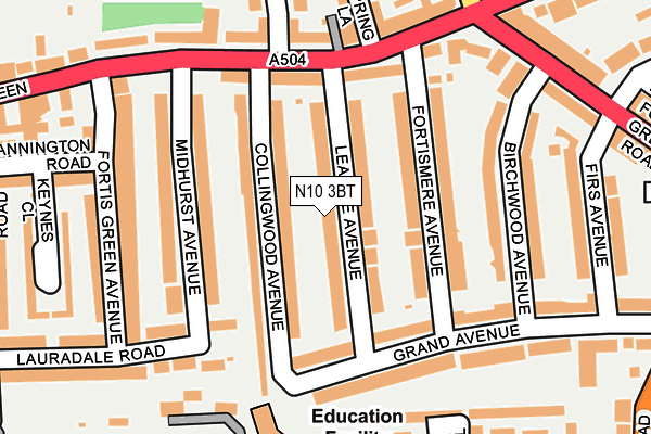 N10 3BT map - OS OpenMap – Local (Ordnance Survey)