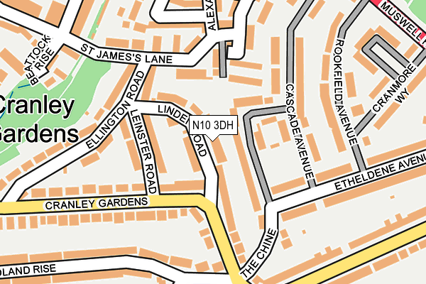 N10 3DH map - OS OpenMap – Local (Ordnance Survey)