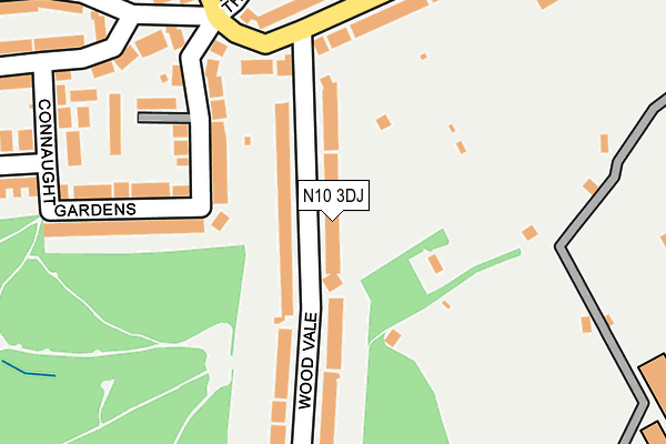 N10 3DJ map - OS OpenMap – Local (Ordnance Survey)