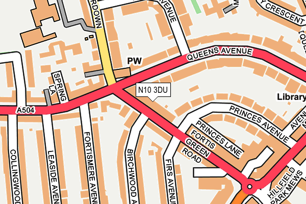 N10 3DU map - OS OpenMap – Local (Ordnance Survey)