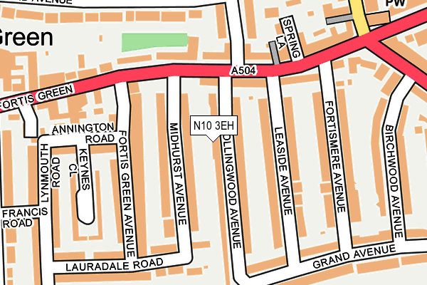 N10 3EH map - OS OpenMap – Local (Ordnance Survey)