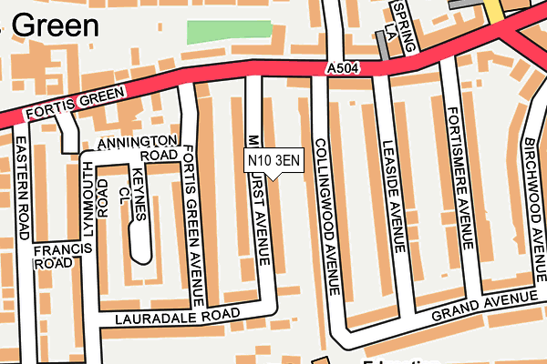 N10 3EN map - OS OpenMap – Local (Ordnance Survey)