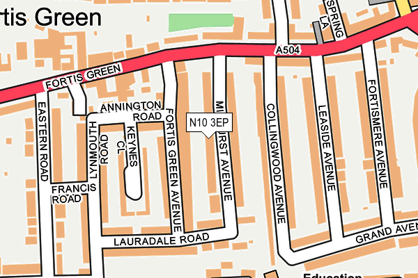 N10 3EP map - OS OpenMap – Local (Ordnance Survey)