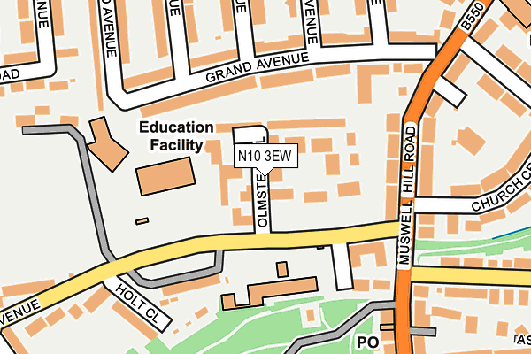 N10 3EW map - OS OpenMap – Local (Ordnance Survey)