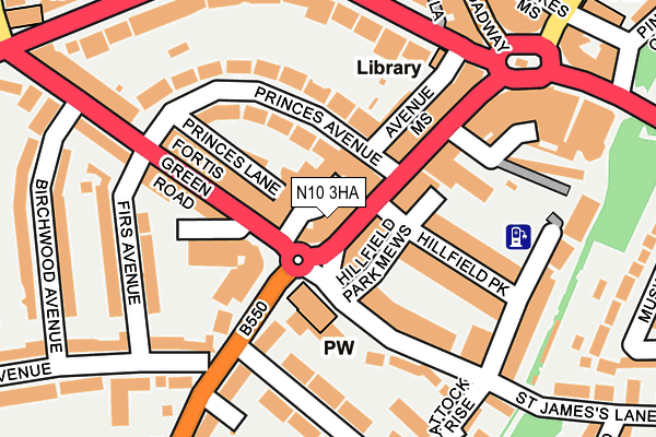 N10 3HA map - OS OpenMap – Local (Ordnance Survey)