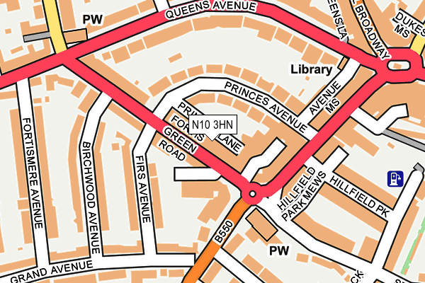N10 3HN map - OS OpenMap – Local (Ordnance Survey)