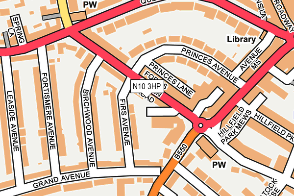 N10 3HP map - OS OpenMap – Local (Ordnance Survey)