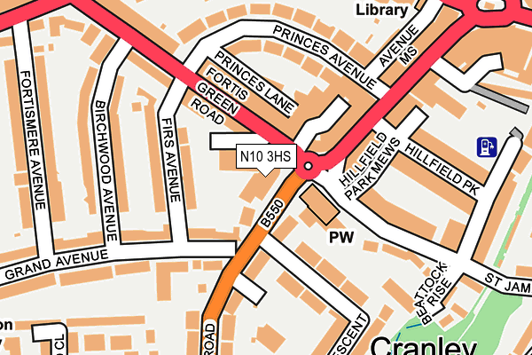 N10 3HS map - OS OpenMap – Local (Ordnance Survey)