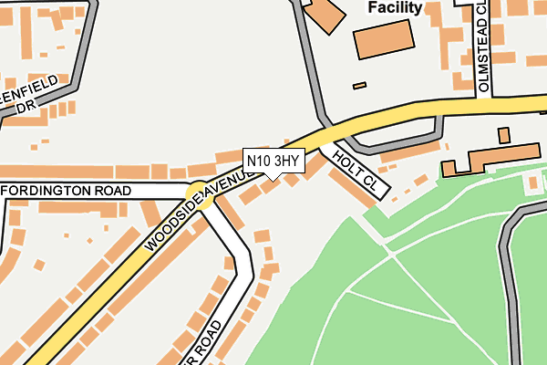 N10 3HY map - OS OpenMap – Local (Ordnance Survey)