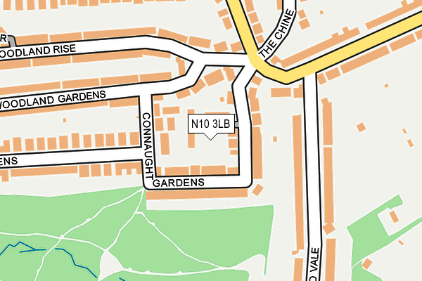 N10 3LB map - OS OpenMap – Local (Ordnance Survey)