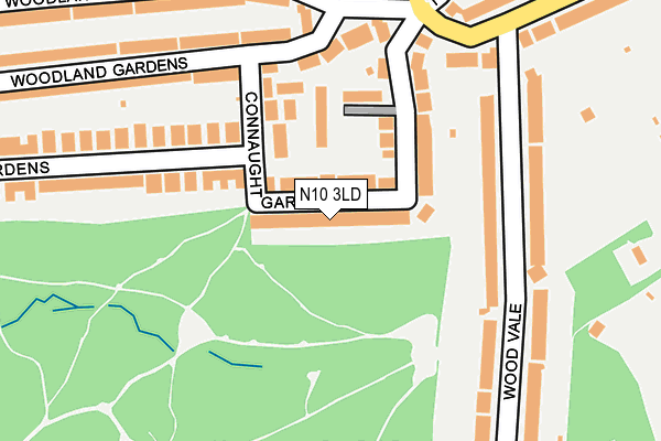 N10 3LD map - OS OpenMap – Local (Ordnance Survey)