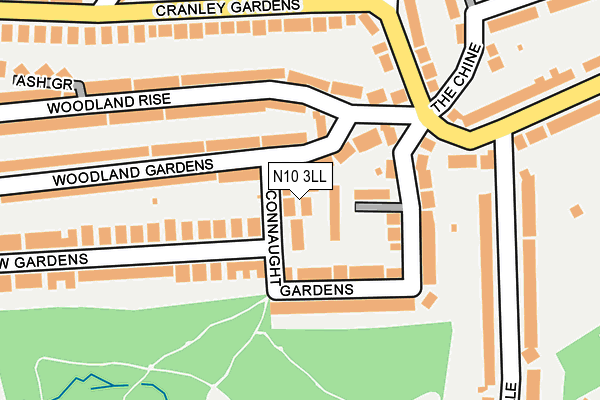N10 3LL map - OS OpenMap – Local (Ordnance Survey)