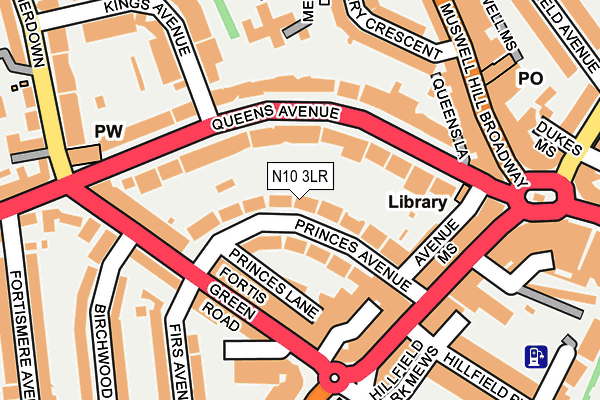 N10 3LR map - OS OpenMap – Local (Ordnance Survey)