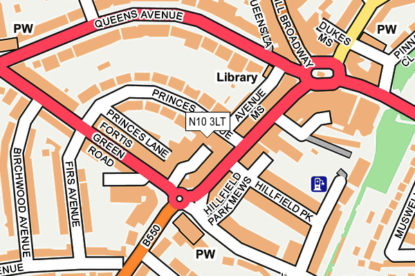 N10 3LT map - OS OpenMap – Local (Ordnance Survey)