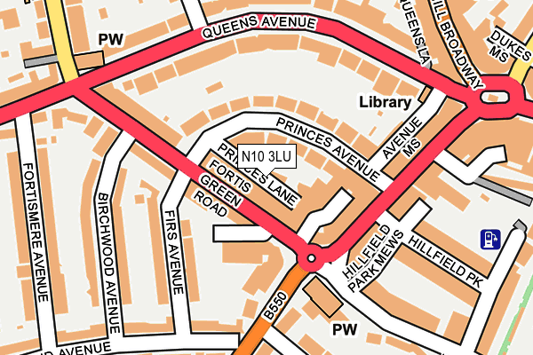 N10 3LU map - OS OpenMap – Local (Ordnance Survey)