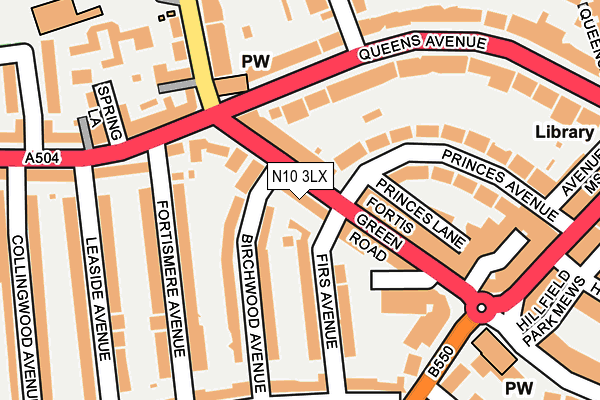 N10 3LX map - OS OpenMap – Local (Ordnance Survey)