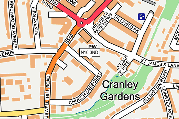 N10 3ND map - OS OpenMap – Local (Ordnance Survey)