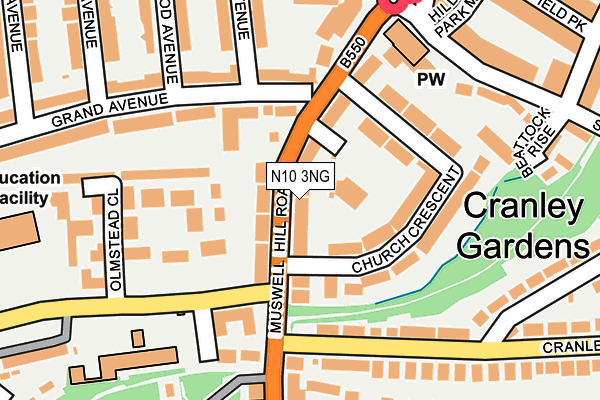 N10 3NG map - OS OpenMap – Local (Ordnance Survey)