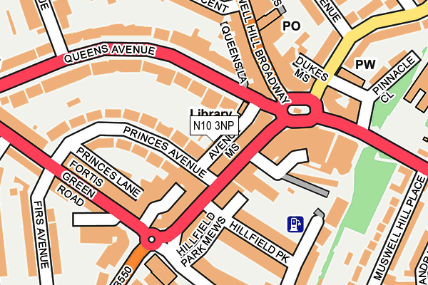 N10 3NP map - OS OpenMap – Local (Ordnance Survey)