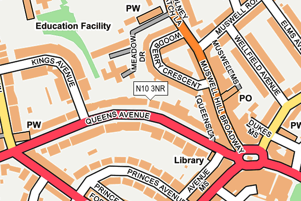 N10 3NR map - OS OpenMap – Local (Ordnance Survey)