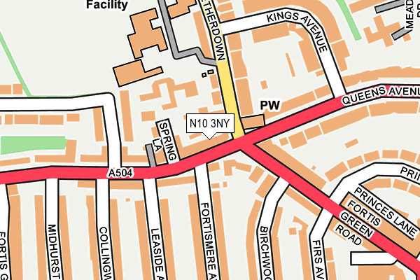 N10 3NY map - OS OpenMap – Local (Ordnance Survey)