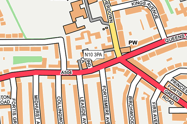N10 3PA map - OS OpenMap – Local (Ordnance Survey)