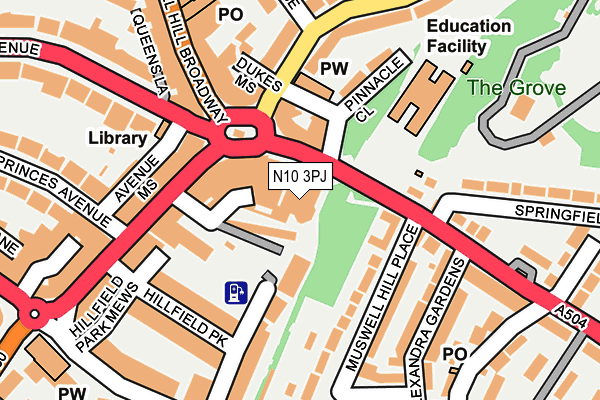 N10 3PJ map - OS OpenMap – Local (Ordnance Survey)